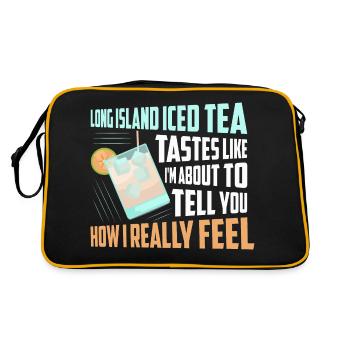 Long Island Iced Tea Tastes Rum Drinking - Retro Bag - black/gold - Back