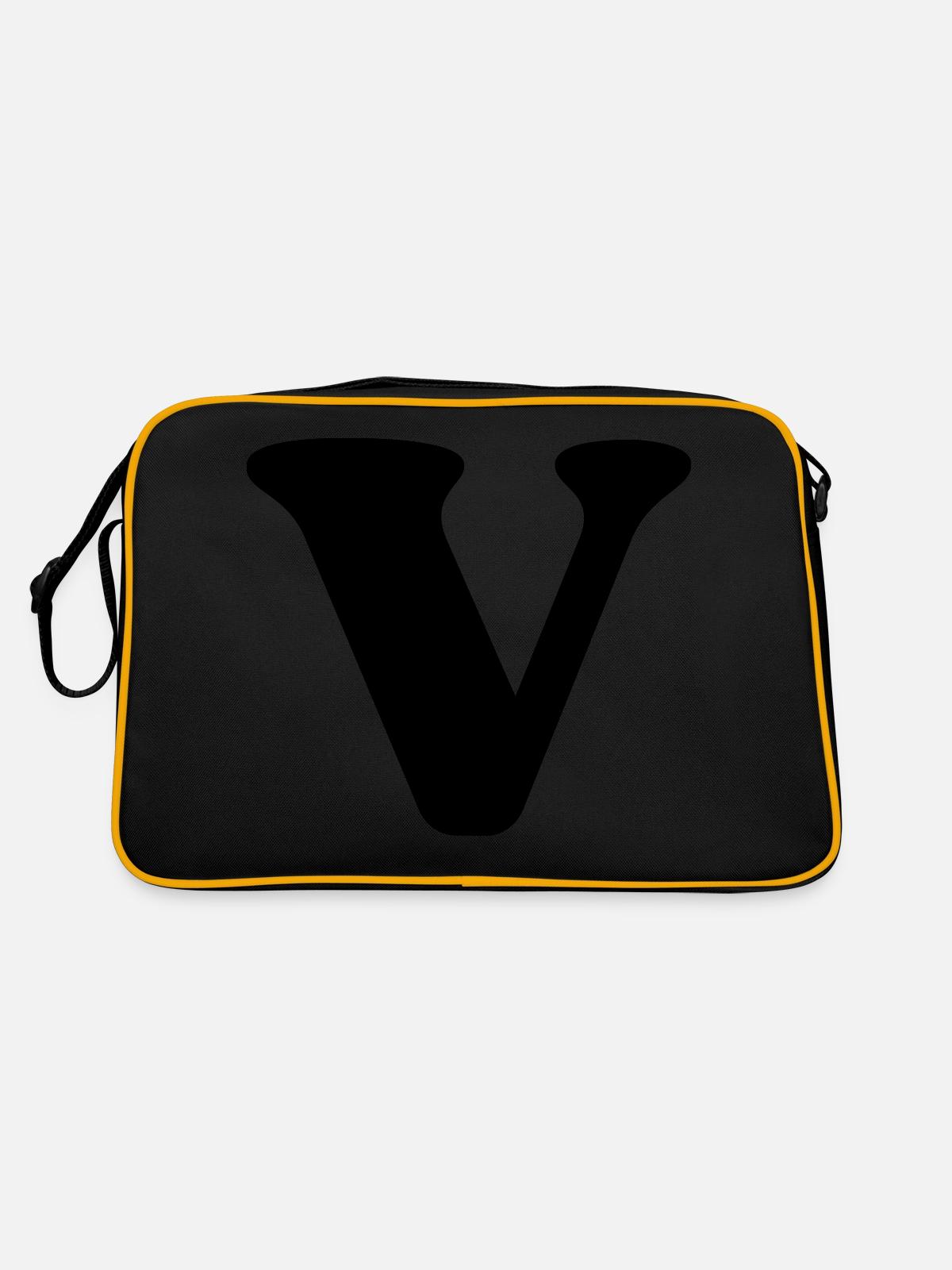 Lettre v - Sac Retro - noir/or - Dos
