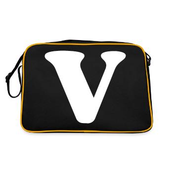 Letter v - Retro Bag - black/gold - Back