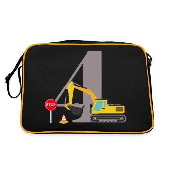 4e anniversaire pelleteuse - Sac Retro - noir/or - Dos