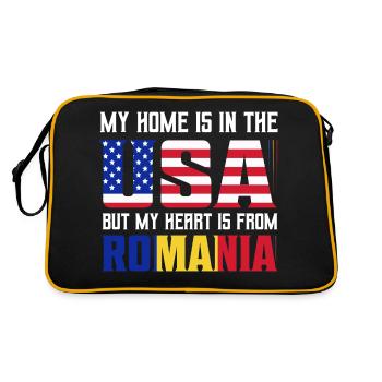 Ma maison est aux États-Unis mais mon cœur vient de Roumanie - Sac Retro - noir/or - Dos