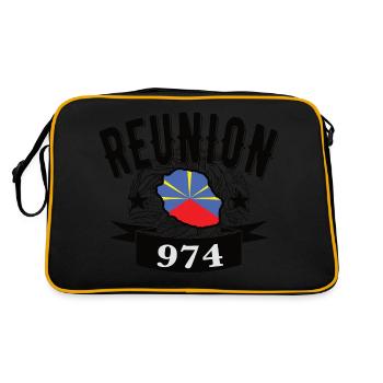 idee cadeau drapeau carte ile de la reunion 974 - Sac Retro - noir/or - Dos