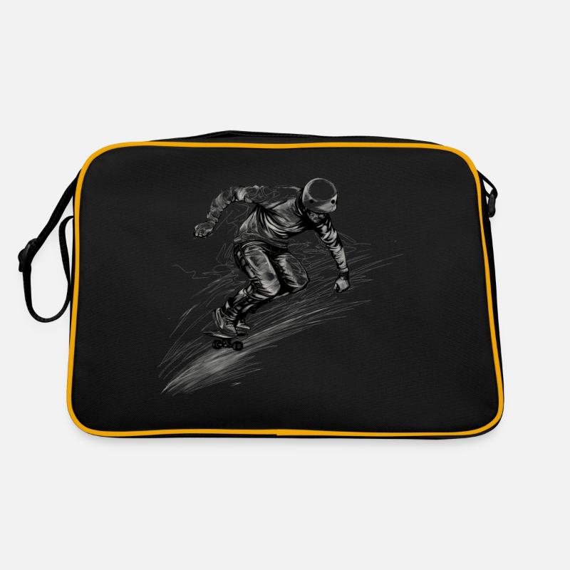 Skateboard - Retro Tasche - Schwarz/Gold