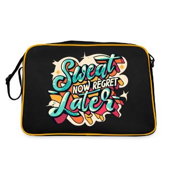 Jetzt schwitzen, später bereuen - Retro Tasche - Schwarz/Gold - Hinten