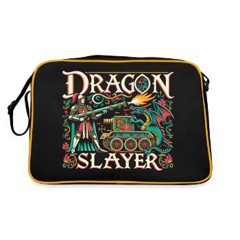 Dragon Slayer Knight Ren Faire LARP, Renaissance - Retro Tasche - Schwarz/Gold - Hinten