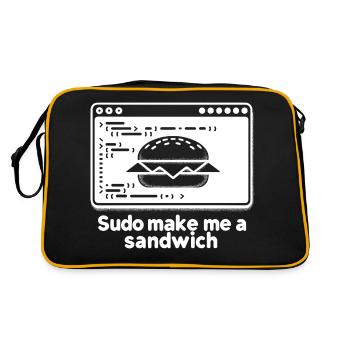 Sudo Make Me a Sandwich - Retro Bag - black/gold - Back