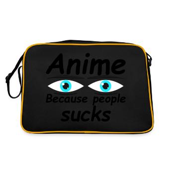 Anime because people sucks - Retro Bag - black/gold - Back