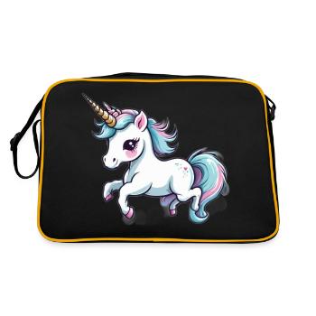 Licorne Unicorn Kawaii - Sac Retro - noir/or - Dos