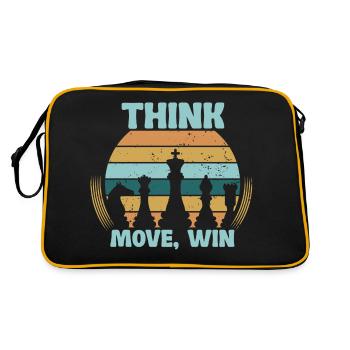 Échecs, Penser, Bouger, Gagner, Club des Maîtres d’Échecs - Sac Retro - noir/or - Dos