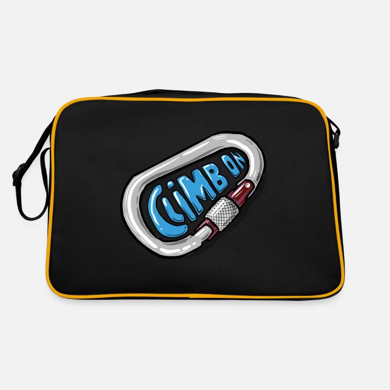 Climb On - Kletter Karabiner - Retro Tasche - Schwarz/Gold