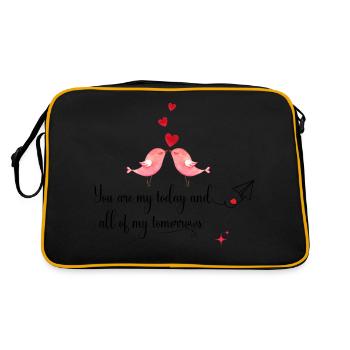 Lovebirds Embrace - 'Today & Tomorrows' Romantic - Retro Bag - black/gold - Back