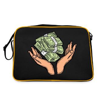 Big money flying to you for wealth and prosperity. - Retro Bag - black/gold - Back
