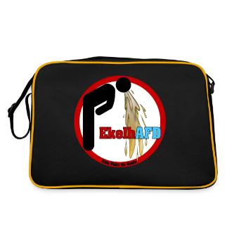 Ekelhafd Anti-AfD - Retro Tasche - Schwarz/Gold - Hinten