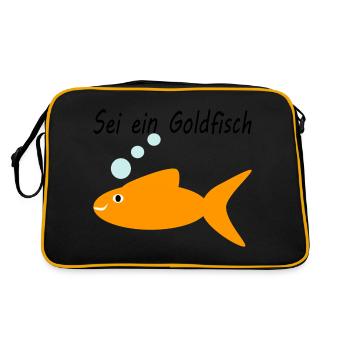 Soyez un poisson rouge - Sac Retro - noir/or - Dos