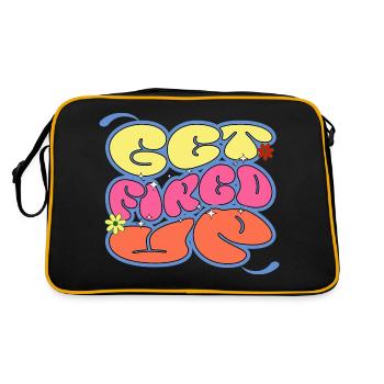Fired Up Motivational Inspirational Positivity - Retro Tasche - Schwarz/Gold - Hinten