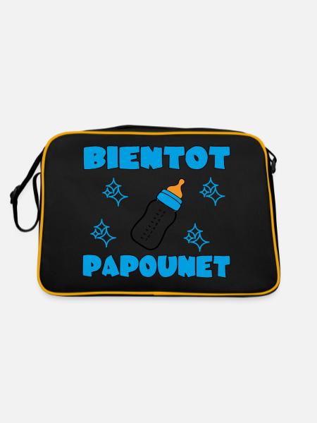 BIENTOT PAPOUNET - Sac Retro - noir/or - Dos