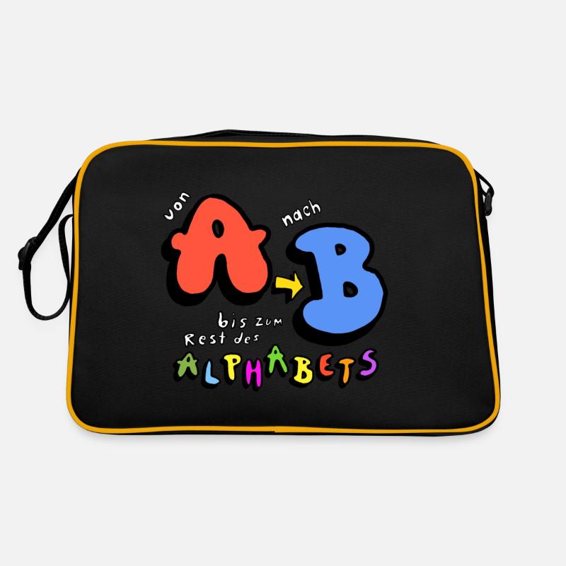 Von A nach B - Retro Tasche - Schwarz/Gold