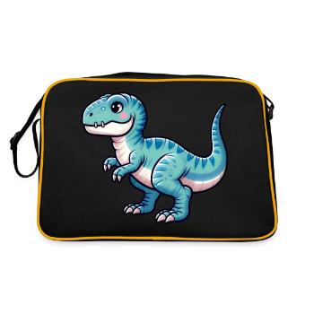 Kawaii Cute T-Rex - Retro Bag - black/gold - Back