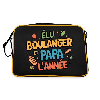 Elu boulanger et papa de l'année - Sac Retro - noir/or - Dos