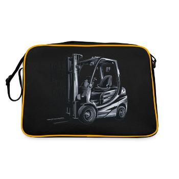 Ich werde fürs Gabeln bezahlt! - Retro Tasche - Schwarz/Gold - Hinten