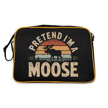 Funny moose saying - Retro Bag - black/gold - Back