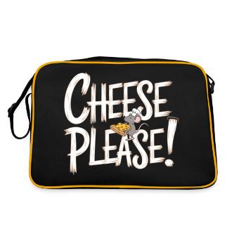 Adorable Cheese Please Mouse Design - Retro Tasche - Schwarz/Gold - Hinten