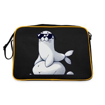 seehund sonnenbrille - Retro Tasche - Schwarz/Gold - Hinten