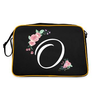 Letter o flowers - Retro Bag - black/gold - Back