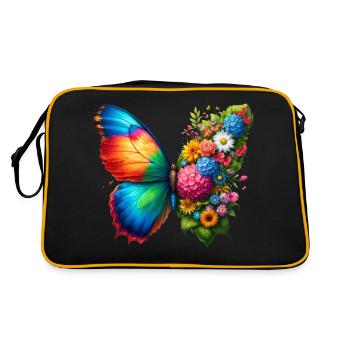 Papillon coloré inspiré de la nature Vibrations estivales - Sac Retro - noir/or - Dos