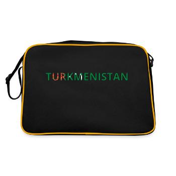 Drapeau Turkménistan - Sac Retro - noir/or - Dos