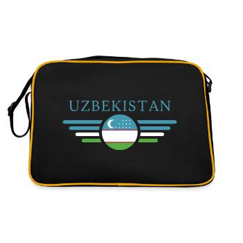 J’aime l’Ouzbékistan, T-shirt design de style élégance - Sac Retro - noir/or - Dos