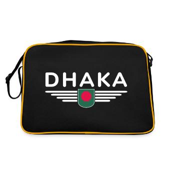 Dhaka Design – Heart of Bangladesh - Retro Bag - black/gold - Back