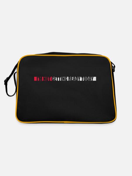 not getting ready today - Retro Tasche - Schwarz/Gold - Hinten