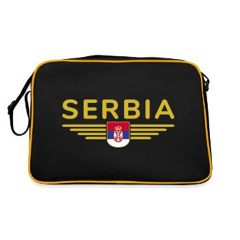 Design Serbie – Fierté et passion - Sac Retro - noir/or - Dos