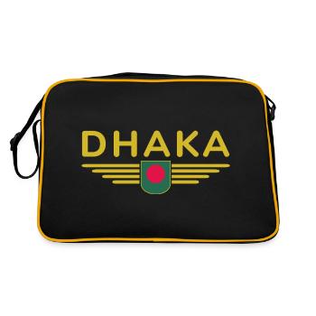 Dhaka Design – Heart of Bangladesh - Retro Bag - black/gold - Back