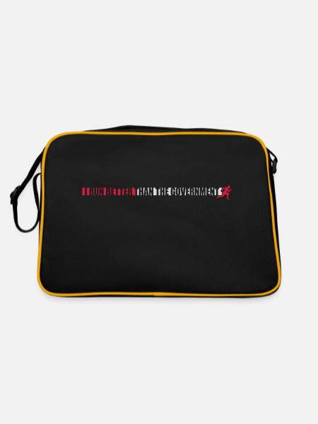 run better than government - Retro Bag - black/gold - Back