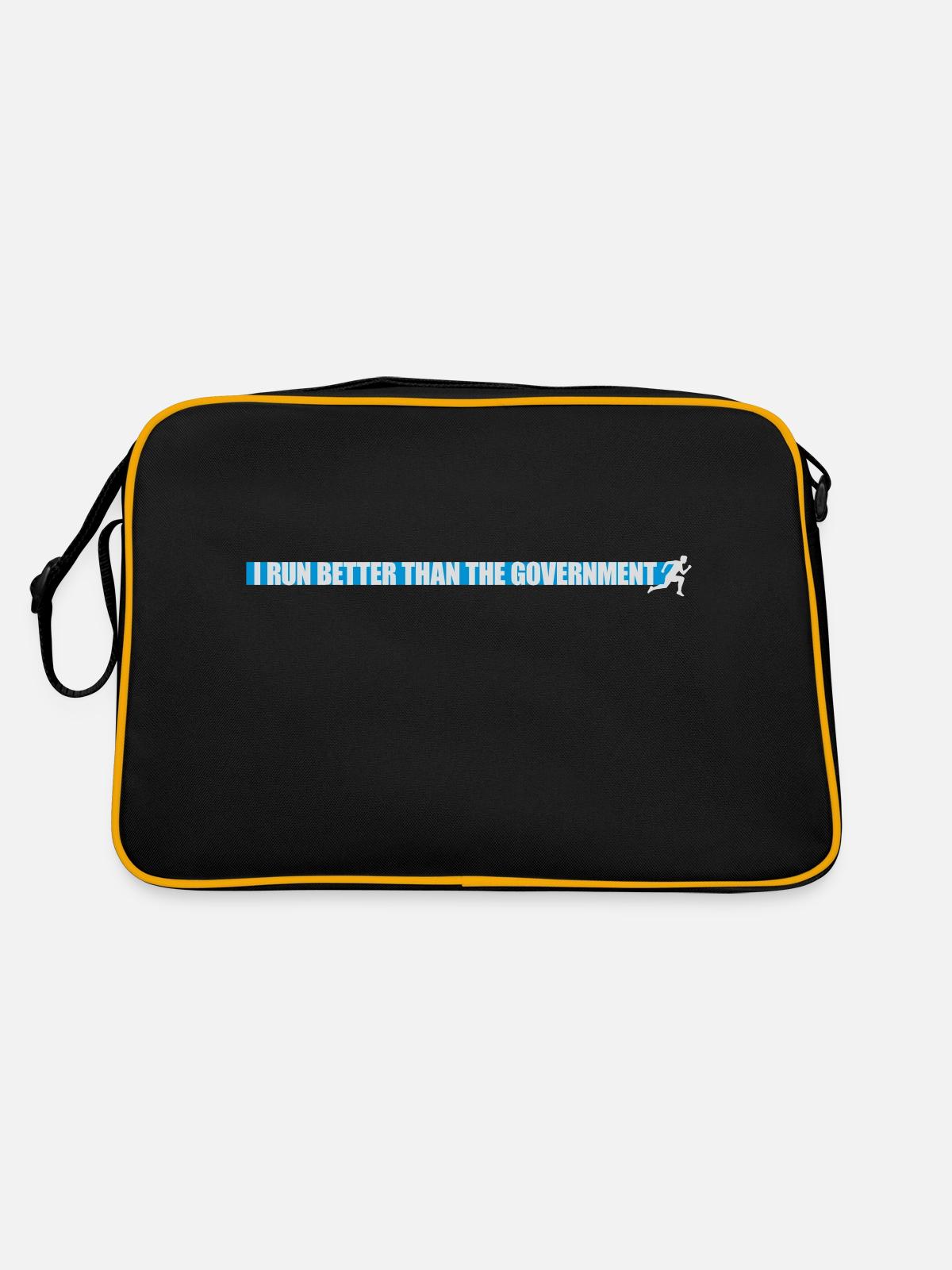 run better than government - Retro Bag - black/gold - Back