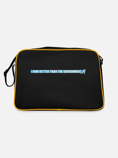run better than government - Retro Bag - black/gold - Back