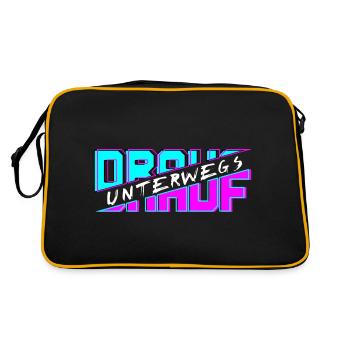 Drauf Unterwegs - Retro Tasche - Schwarz/Gold - Hinten