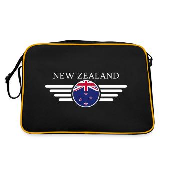 New Zealand Style Design T-Shirt - Retro Bag - black/gold - Back