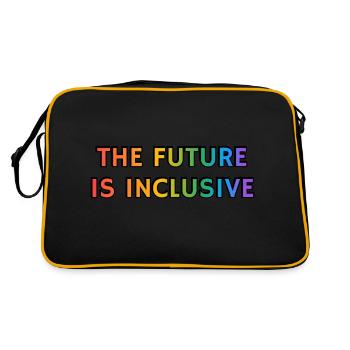 Die Zukunft ist inklusiv Gay Pride LGBTQ-Rechte - Retro Tasche - Schwarz/Gold - Hinten