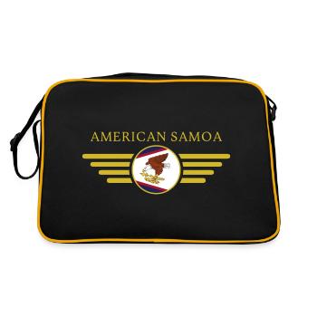American Samoa, Elegance Style Design T-Shirt - Retro Bag - black/gold - Back
