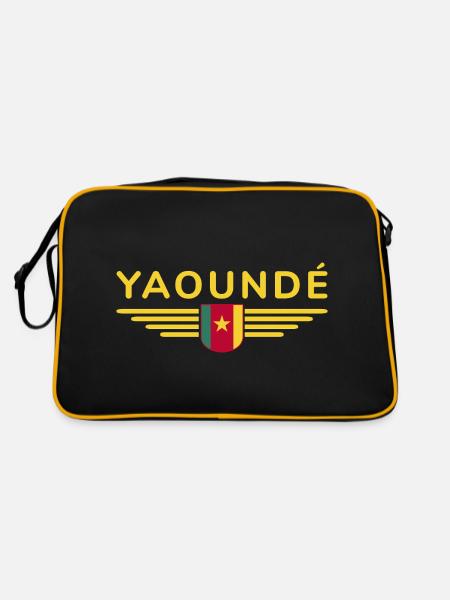 Yaoundé Design – Proud of Cameroon's Capital - Retro Bag - black/gold - Back
