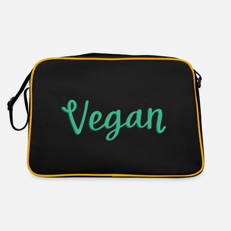 Végétalien - Sac Retro - noir/or
