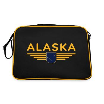 Alaska Fan T-Shirt – USA Style - Retro Bag - black/gold - Back