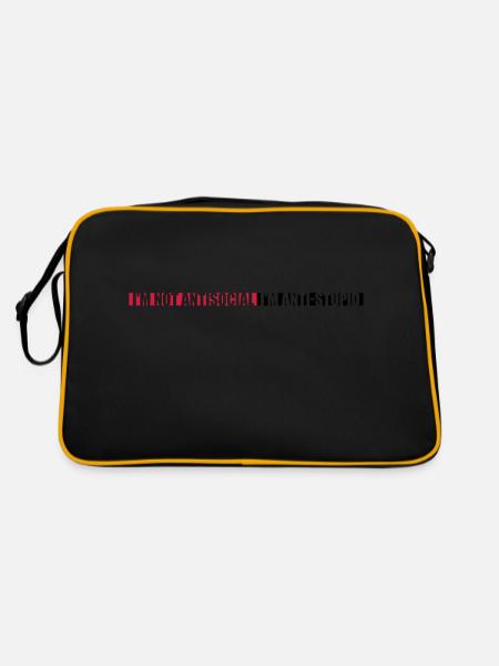 not antisocial anti stupid - Retro Bag - black/gold - Back