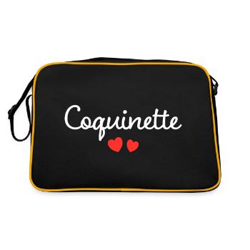 Femme Coquinette Humour Mot Affectueux Couple - Sac Retro - noir/or - Dos