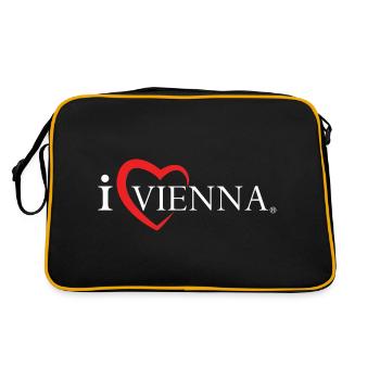 I love Vienna White - Retro Tasche - Schwarz/Gold - Hinten