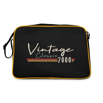 Vintage Original since 2000 Geburtstag Retro 2000 - Retro Tasche - Schwarz/Gold - Hinten