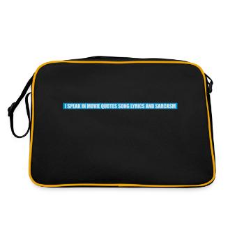 speak lyrics and sarcasm - Retro Bag - black/gold - Back